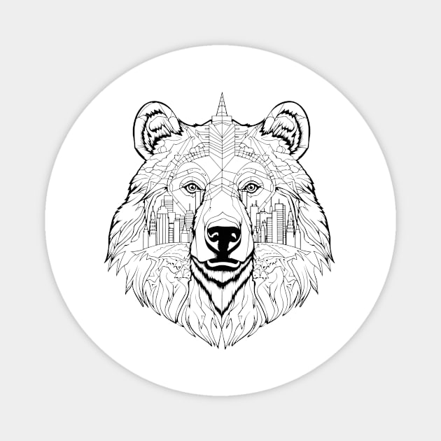 Grizzly Bear Animal Freedom World Wildlife Wonder Vector Graphic Magnet by Cubebox